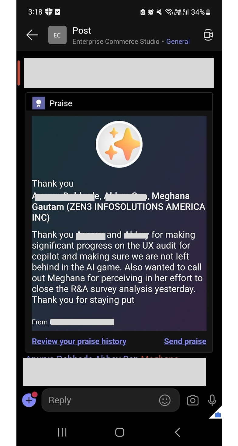Microsoft Teams Praise 2023