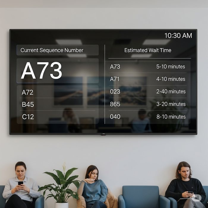 Token numbers on a screen