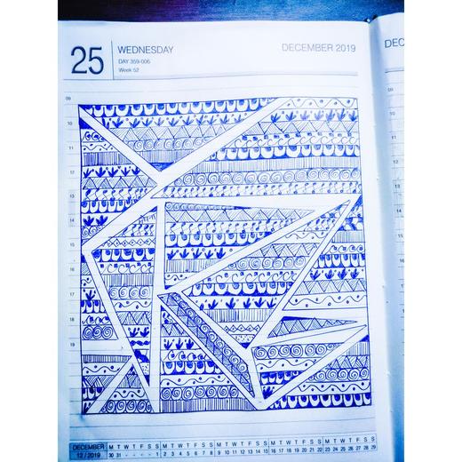 Hand-drawn mandala, 2020
