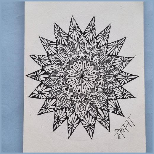 Hand-drawn mandala, 2024