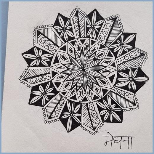Hand-drawn mandala, 2024