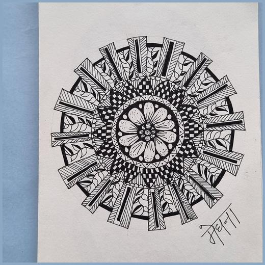 Hand-drawn mandala, 2024