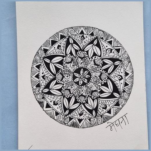 Hand-drawn mandala, 2024