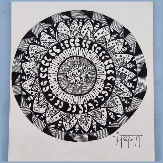 Hand-drawn mandala, 2024