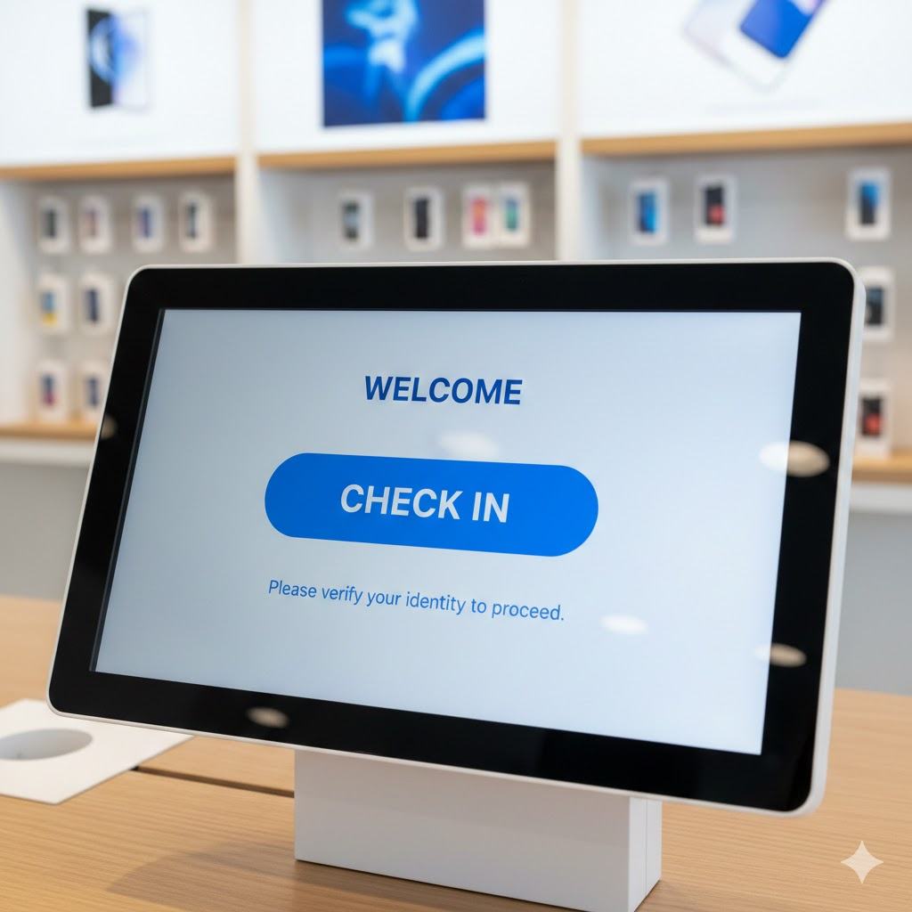 Original bare CHECK IN screen